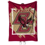 boston college eagles block border maroon quilt blanket best selling