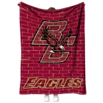 boston college eagles brick grid maroon quilt blanket best selling