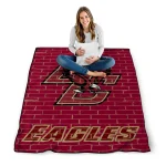 boston college eagles brick grid maroon quilt blanket best selling