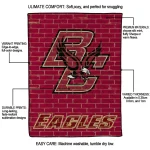 boston college eagles brick grid maroon quilt blanket best selling