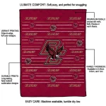 boston college eagles handdrawn stripes maroon quilt blanket best selling