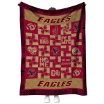 boston college eagles helmet heart maroon quilt blanket best selling