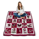 boston college eagles mickey mouse motif maroon white quilt blanket best selling