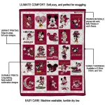 boston college eagles mickey mouse motif maroon white quilt blanket best selling