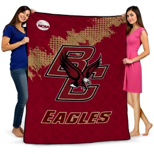 boston college eagles paint trail maroon quilt blanket best selling