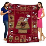 boston college eagles snoopy love maroon quilt blanket best selling