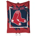 boston red sox block border red quilt blanket best selling