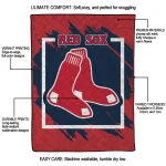 boston red sox block border red quilt blanket best selling