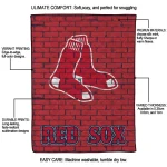 boston red sox brick grid red quilt blanket best selling