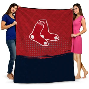 boston red sox dot illusion red quilt blanket best selling