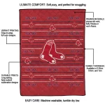 boston red sox handdrawn stripes red quilt blanket best selling