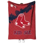 boston red sox league patch red quilt blanket best selling