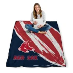 boston red sox stroke art red white quilt blanket best selling