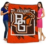 bowling green falcons block border orange quilt blanket best selling
