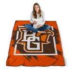 bowling green falcons block border orange quilt blanket best selling
