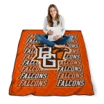 bowling green falcons bold red orange quilt blanket best selling