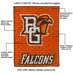 bowling green falcons brick grid orange quilt blanket best selling