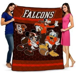 bowling green falcons disney football orange quilt blanket best selling