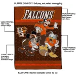 bowling green falcons disney football orange quilt blanket best selling