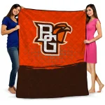 bowling green falcons dot illusion orange quilt blanket best selling
