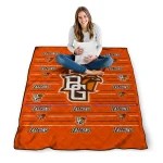 bowling green falcons handdrawn stripes orange quilt blanket best selling