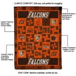 bowling green falcons helmet heart orange quilt blanket best selling