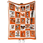 bowling green falcons mickey mouse motif orange white quilt blanket best selling