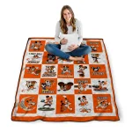 bowling green falcons mickey mouse motif orange white quilt blanket best selling