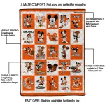 bowling green falcons mickey mouse motif orange white quilt blanket best selling