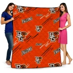 bowling green falcons sketch lines orange quilt blanket best selling