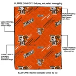bowling green falcons sketch lines orange quilt blanket best selling