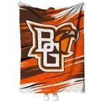 bowling green falcons wild lines orange white quilt blanket best selling