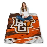 bowling green falcons wild lines orange white quilt blanket best selling