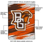 bowling green falcons wild lines orange white quilt blanket best selling