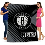 brooklyn nets arrow layers black quilt blanket best selling