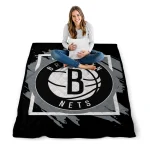 brooklyn nets block border black quilt blanket best selling