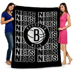brooklyn nets bold red black quilt blanket best selling