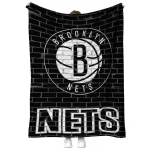 brooklyn nets brick grid black quilt blanket best selling