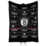 brooklyn nets handdrawn stripes black quilt blanket best selling