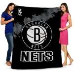 brooklyn nets nba grunge black quilt blanket best selling