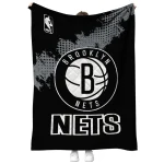 brooklyn nets nba grunge black quilt blanket best selling