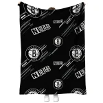 brooklyn nets sketch lines black quilt blanket best selling