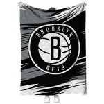 brooklyn nets wild lines black white quilt blanket best selling