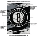 brooklyn nets wild lines black white quilt blanket best selling
