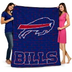 buffalo bills brick grid blue quilt blanket best selling