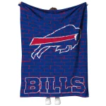buffalo bills brick grid blue quilt blanket best selling