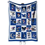 buffalo bills mickey pattern blue white quilt blanket best selling