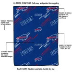 buffalo bills sketch lines blue quilt blanket best selling
