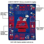 buffalo bills snoopy love blue quilt blanket best selling
