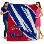 buffalo bills stroke art blue white quilt blanket best selling